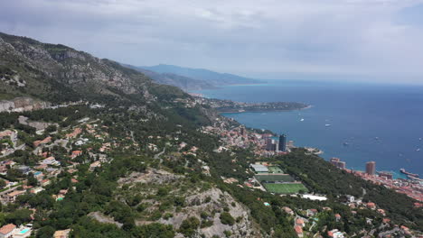 French-riviera-aerial-shot-Italy-in-background-Menton-Monaco-sunny-day